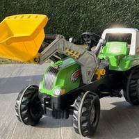 Trattore a pedali Junior RT, con Ruspa, Verde