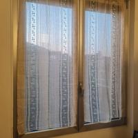 4 tende beige con greca verde 145x60