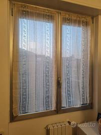 4 tende beige con greca verde 145x60