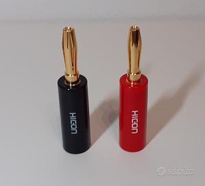 connettori a banana HICON  2 set da 4 nuovi