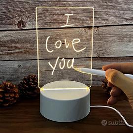 IDEA NATALE LAVAGNETTA TRASPARENTE USB ILLUMINATA