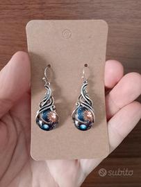 Orecchini Sole e Luna pendenti stile boho