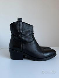 Stivaletti camperos donna in pelle nera nr 37