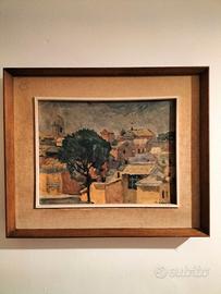 Cornice con riproduzione a stampa Case di Roma