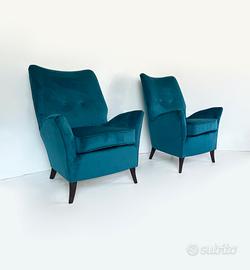 Coppia di poltrone attr. Gio Ponti per ISA Bergamo