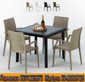 SET TAVOLI E SEDIE RATTAN