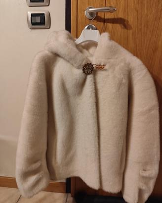 pelliccia bianca tg s/m