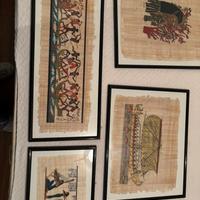 Set 5 quadri egizi su papiro