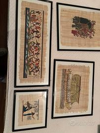 Set 5 quadri egizi su papiro