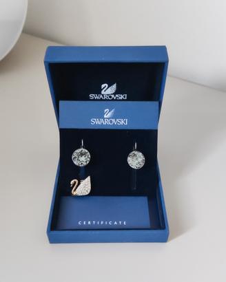 Set Swarovski Orecchini bella V e spilla Originali