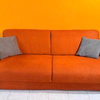 Divano letto 3 posti arancione