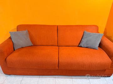 Divano letto 3 posti arancione