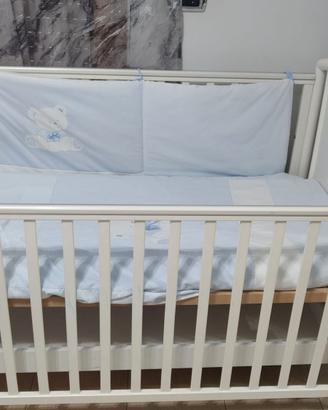 Lettino neonato con cassetto in legno bianco
