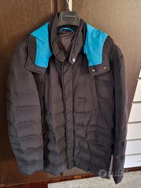 piumino Trussardi Jeans nero e celeste tg.50