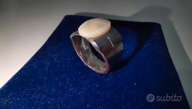 Anello in ottone unico artigianale madreperla