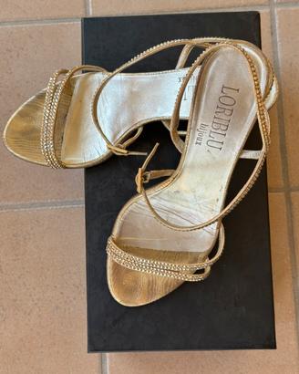 Sandali gioiello Loriblu oro con Swarovski T.37