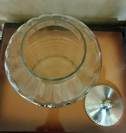 antico vaso di caramelle in vetro 