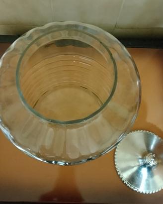 antico vaso di caramelle in vetro 