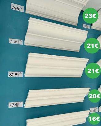 cornice in gesso liscia modanature gole profili