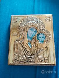 Quadro icona Madonna con bambino
