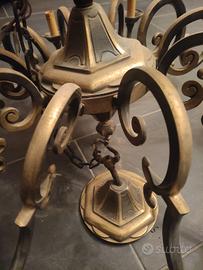 Lampadario 15 luci in ottone 