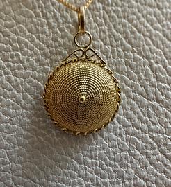 Pendente Corbula Filigrana Sarda Oro 750‰ Artigian