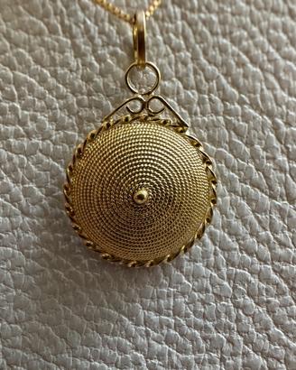 Pendente Corbula Filigrana Sarda Oro 750‰ Artigian