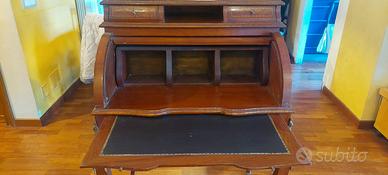 Bureau Secrétaire a Ribalta Intarsiato Stile Luigi