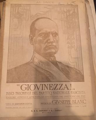 Spartito d'epoca "Giovinezza!" Anni '20/'30