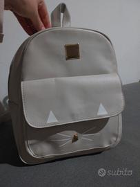 zainetto grigio gatto per bambina