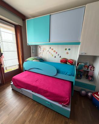 Letti bimbi con armadio a ponte + doga + materassi