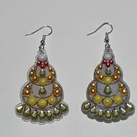 ORECCHINI PERLE STRASS E GOCCE CABOCHON MERLETTO