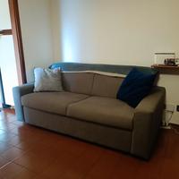 divano letto in nabbuk grigio 