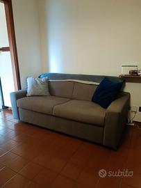 divano letto in nabbuk grigio 