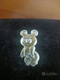Spilla Vintage orsetto Misha Olimpiadi Mosca 1980