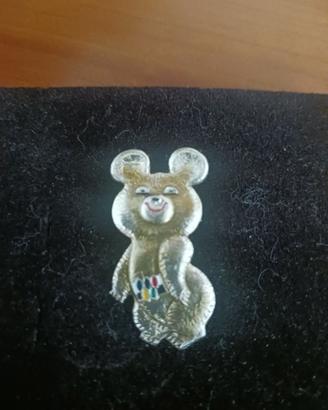 Spilla Vintage orsetto Misha Olimpiadi Mosca 1980