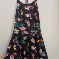 Vestito a fantasia tropicale incrociato dietro