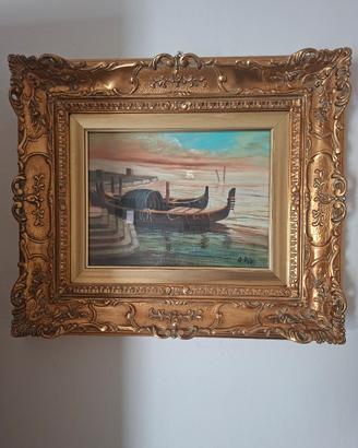 Quadro olio su tela stile barocco 