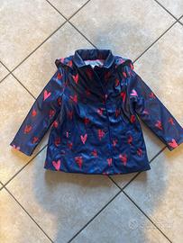 Impermeabile, bimba 4 anni, blu con cuori