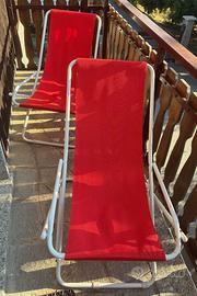 2 SEDIE SDRAIO METALLO E TELO IN PLASTICA