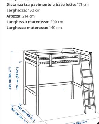 LETTO A SOPPALCO IKEA VRADAL 
