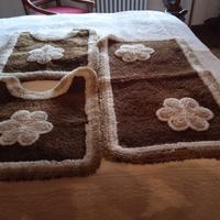 Tappeti bagno tre pezzi ,marrone e avorio