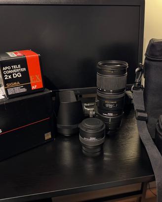 Sigma 70-200 F2.8 APO EX DG OS per Nikon + 2X