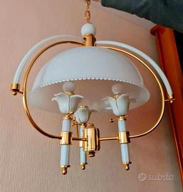 Murano Lampadario  Bianco Latte  Grande Nuovo