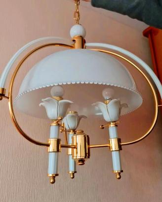 Murano Lampadario  Bianco Latte  Grande Nuovo