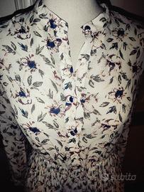 Vestito Floreale Mezza Manica con Bottoni
