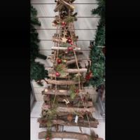 Albero di Natale  in legno da 1,35 m con luci LED