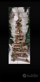 Albero di Natale  in legno da 1,35 m con luci LED