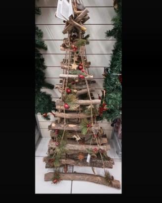Albero di Natale  in legno da 1,35 m con luci LED