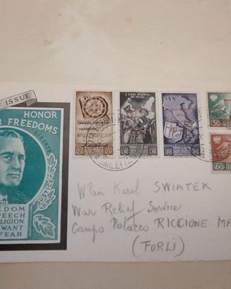 Busta Illustrata 1946 2° Corpo Polacco (Barletta-R